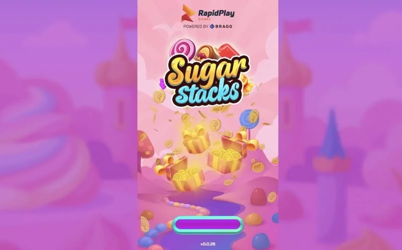 Sugar Stacks - laadscherm met het RapidPlay Games-logo